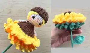 Barevná hračka z pletených materiálů, ideální pro děti i sběratele.