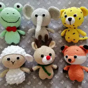 Háčkovaná Kolekce mini zvířátek 6 v 1